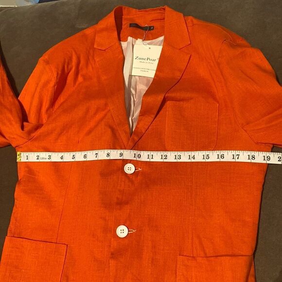 Men’s Orange Lightweight Slim Fit 2 Button Casual Jacket Size S NWT - Picture 9 of 11